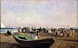 Beach of Valencia. Fisherwomen by Joaquin Sorolla y Bastida